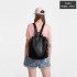 LG1903 - Miss Lulu Two Way Backpack Shoulder Bag with Pom Pom Pendant - Black